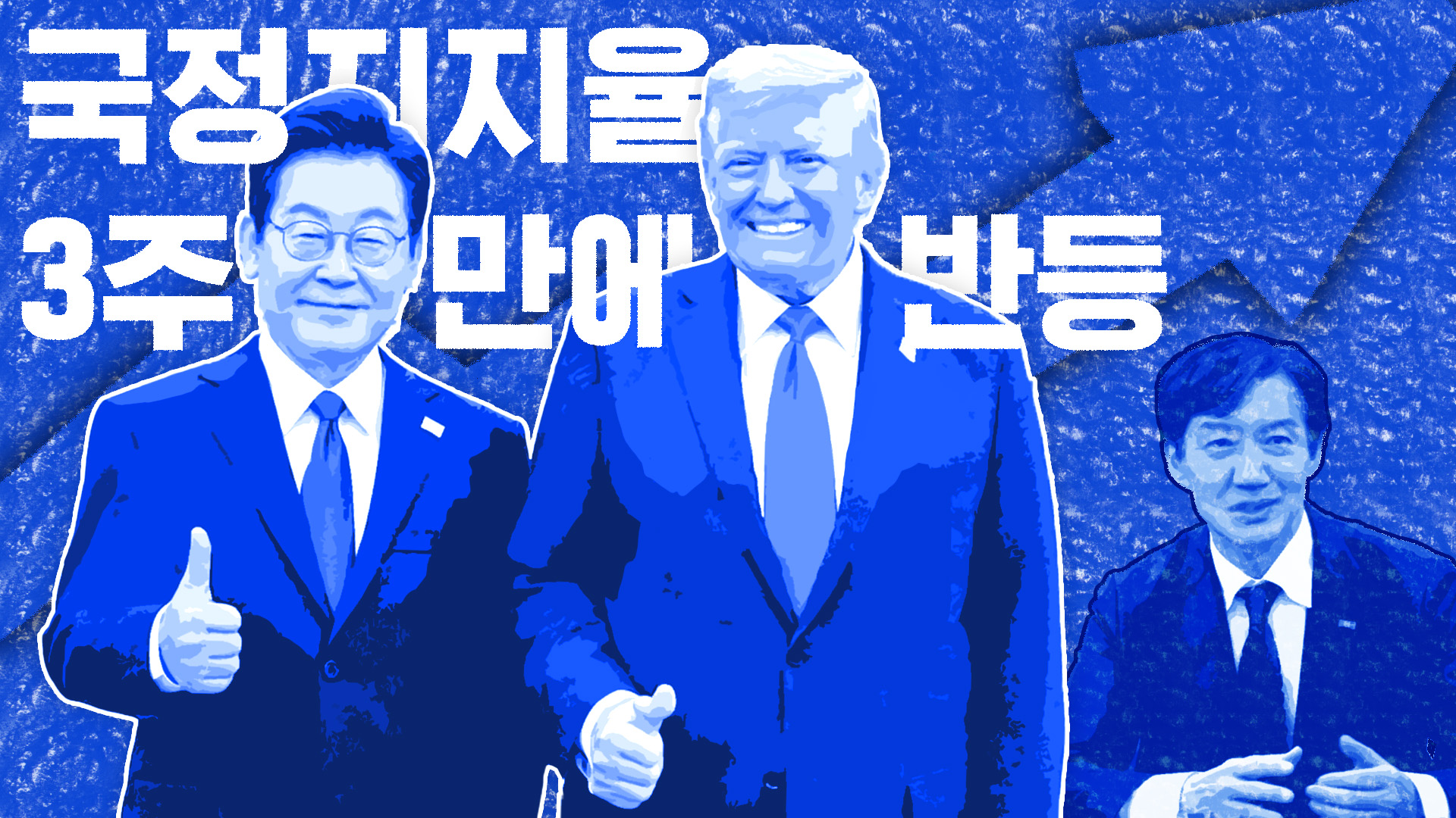 대통령 국정지지율 반등…한미 정상회담이 조국을 밀어냈다